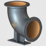 زانو فلنجدار 90 درجه با پایه دار