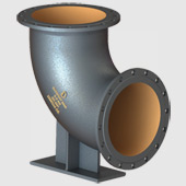 زانو فلنجدار 90 درجه با پایه دار