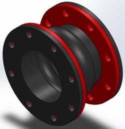 لرزه گير لاستيكي با فلنج گردان